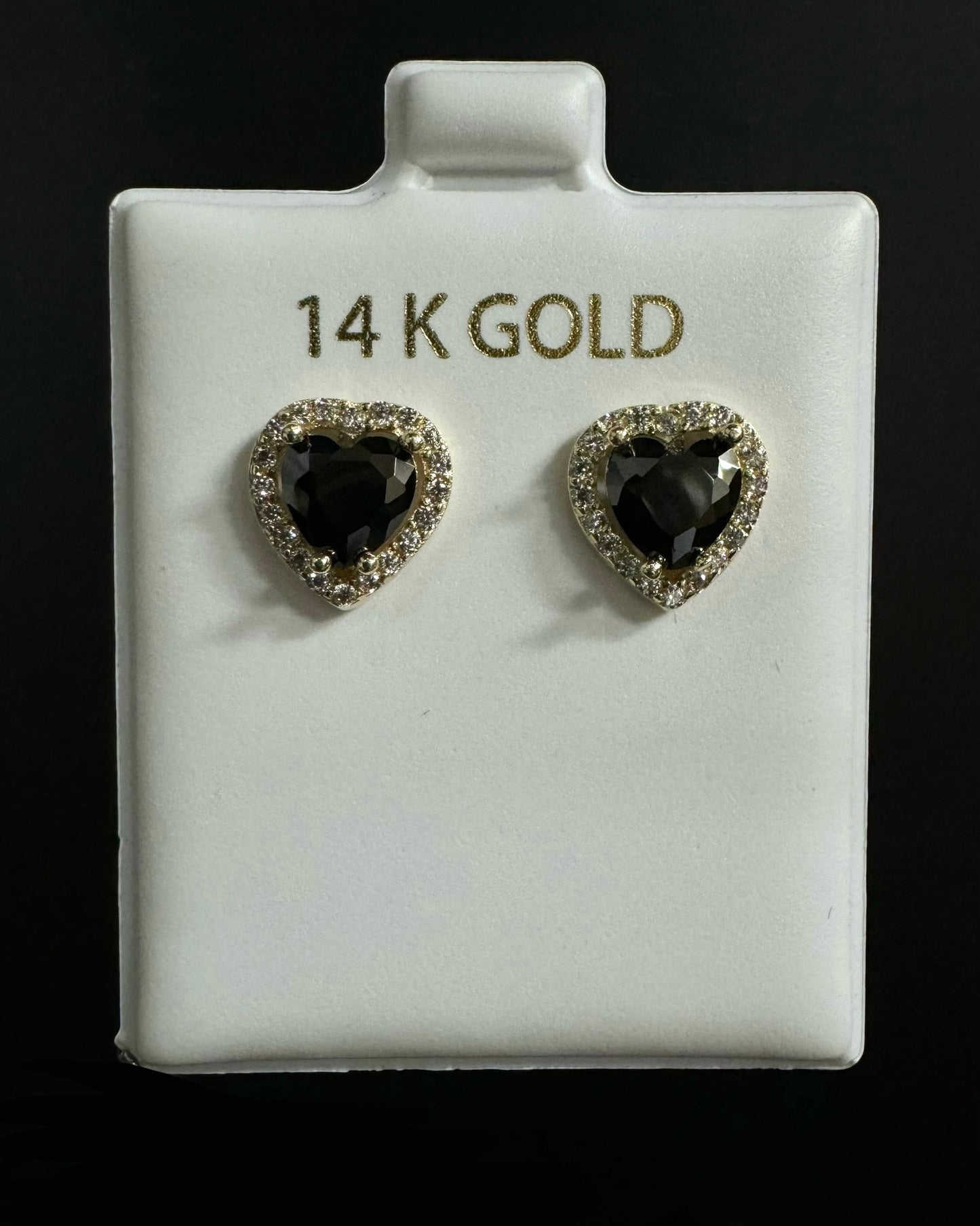 14K Gold Heart Shape Stud Earrings