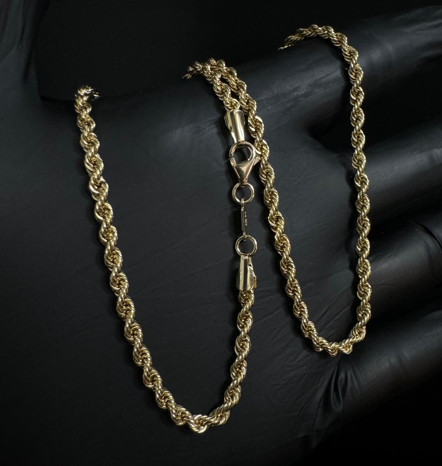 14K Gold Semi-Solid Rope Chain