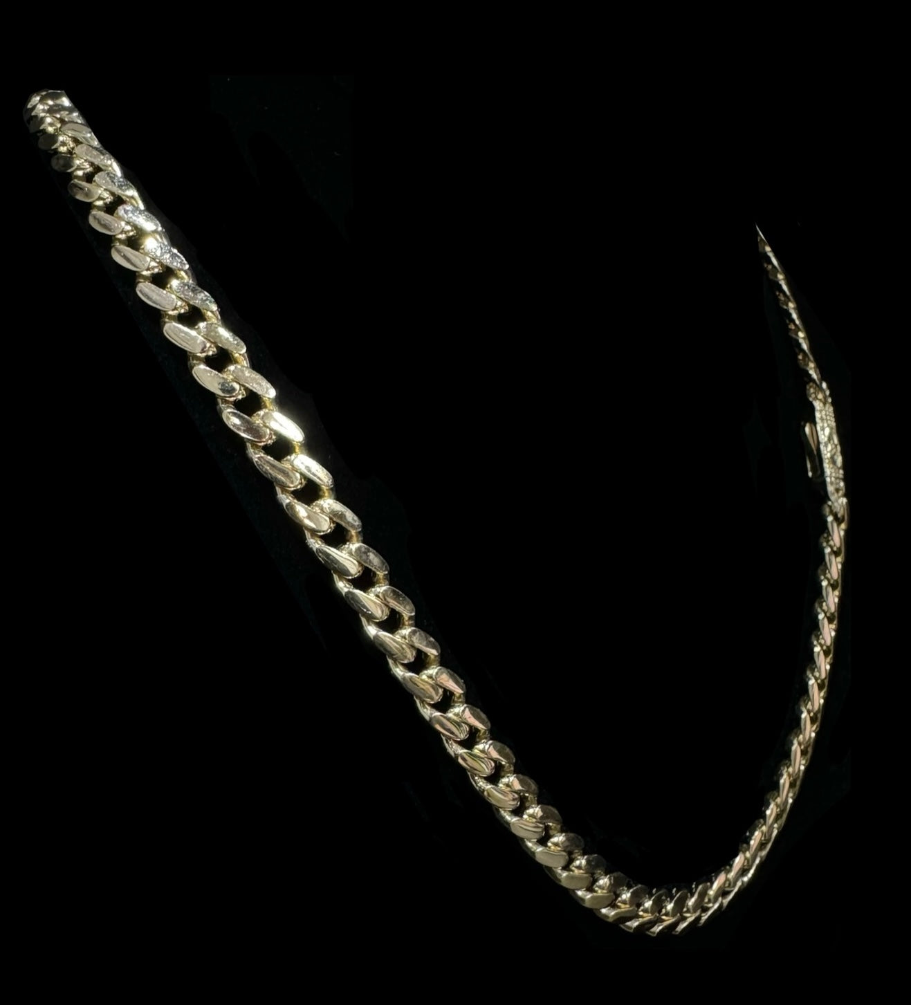 14K Gold Semi-Solid Monaco Style Chain