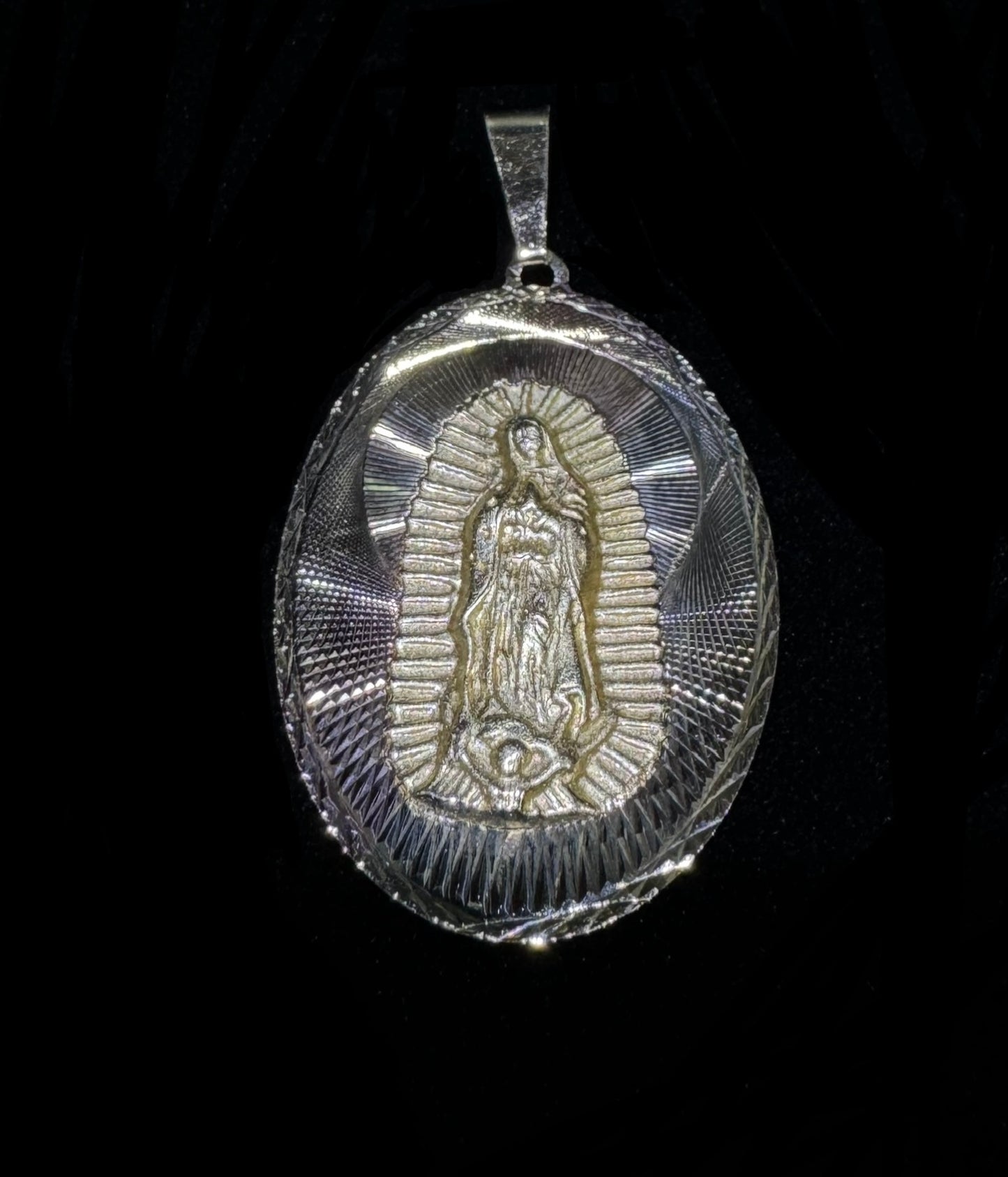 14K Gold Semi-Hollow St Mary Pendant