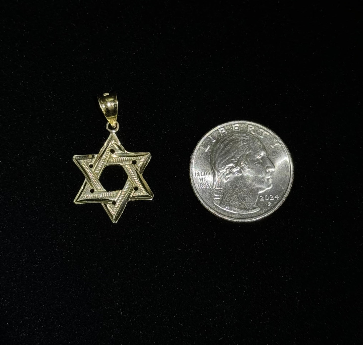 14K Gold Star Of David Pendant