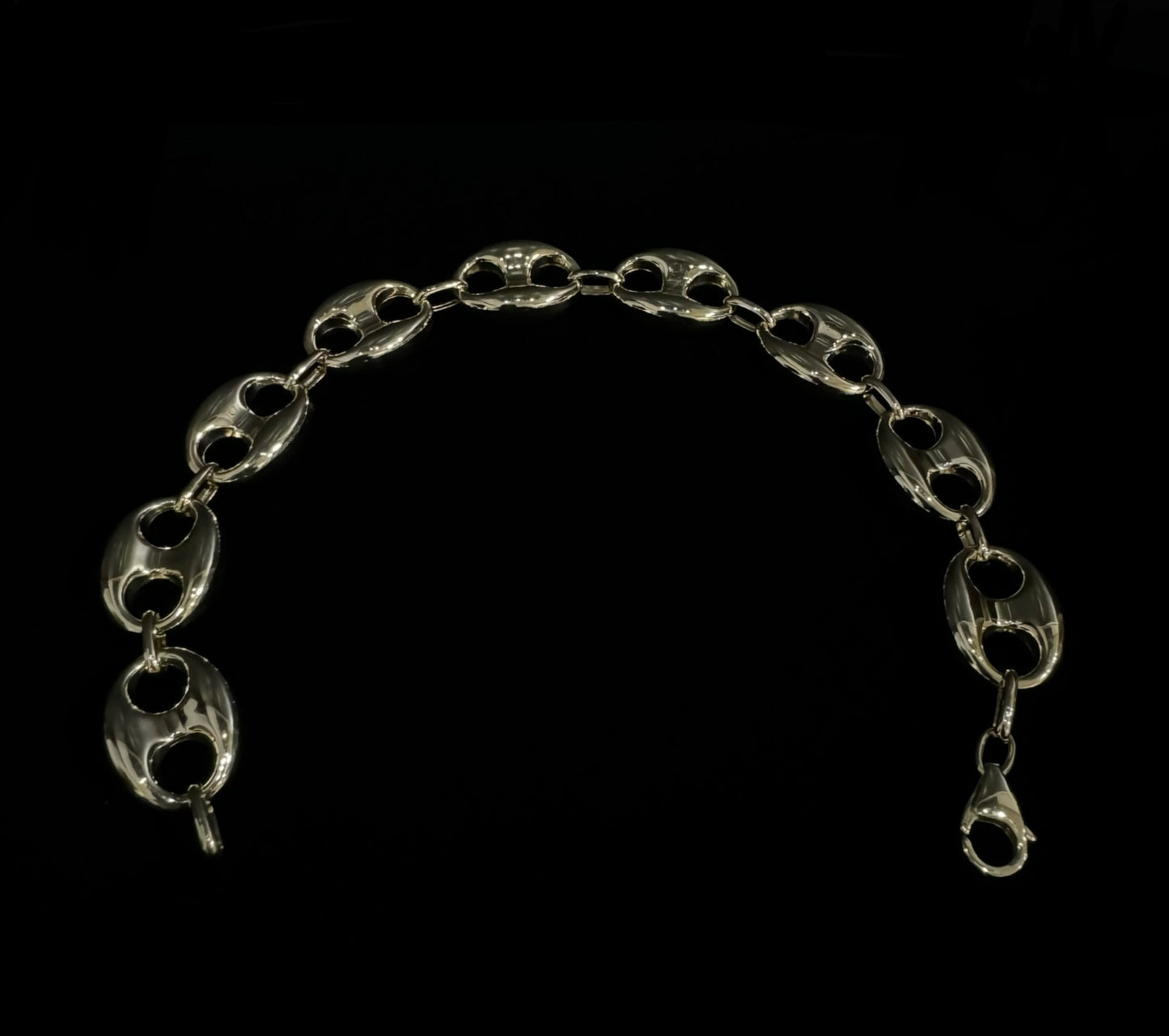 14K Gold Semi-Solid Puff Gucci Link Bracelet