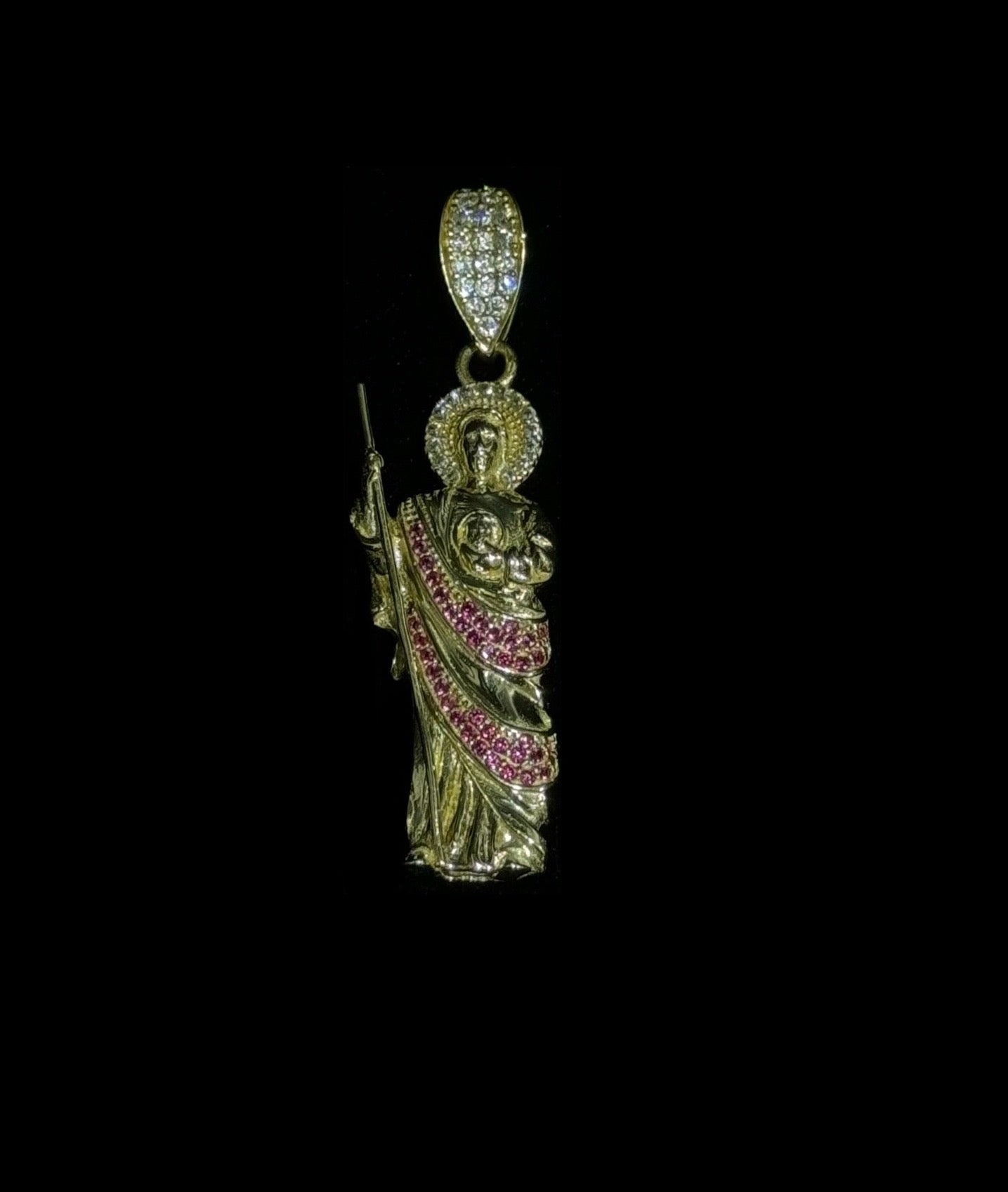 14K Gold Semi-Solid St Jude Pendant