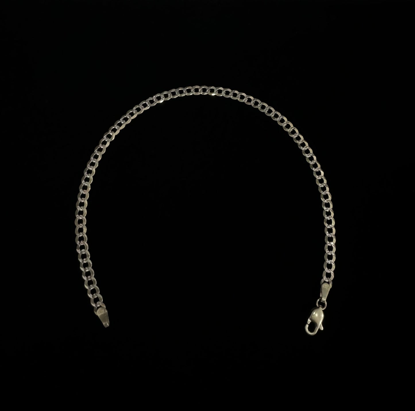 10k Gold Solid Two-Tone Flat Cuban Link Bracelet