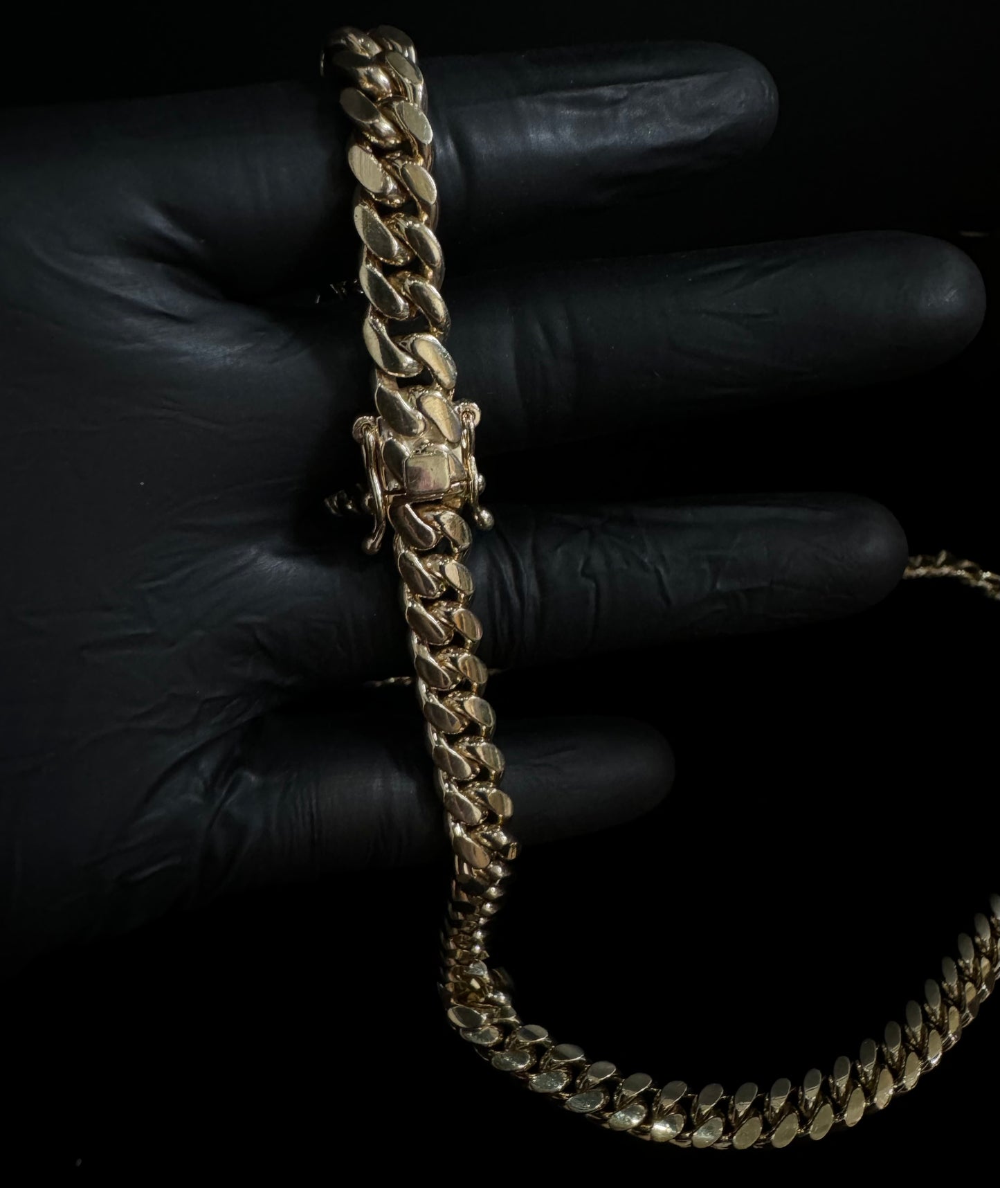 14K Gold Solid Miami Cuban Link Chain